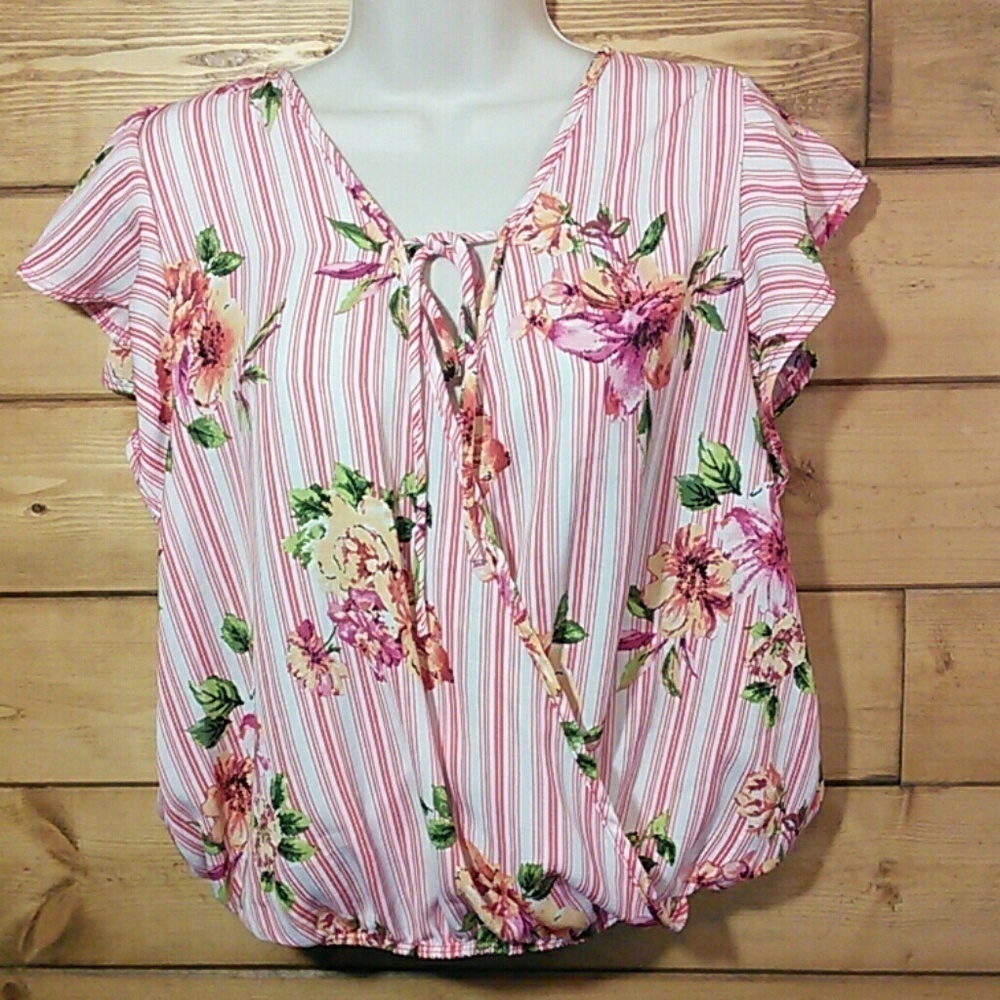 Honey Peace| Open Front Flutter Sleeve Wrap Top JL